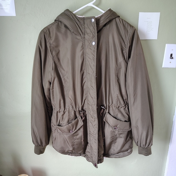 Sebby Jackets & Blazers - Sebby Women's Medium Reversible Green Anorak Hooded Jacket w/ Sherpa Lining